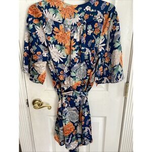 Highline Collective Asian Floral Kimono Dress Size Med